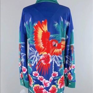 Vintage Tropical Hawaiian Shirt with Bird